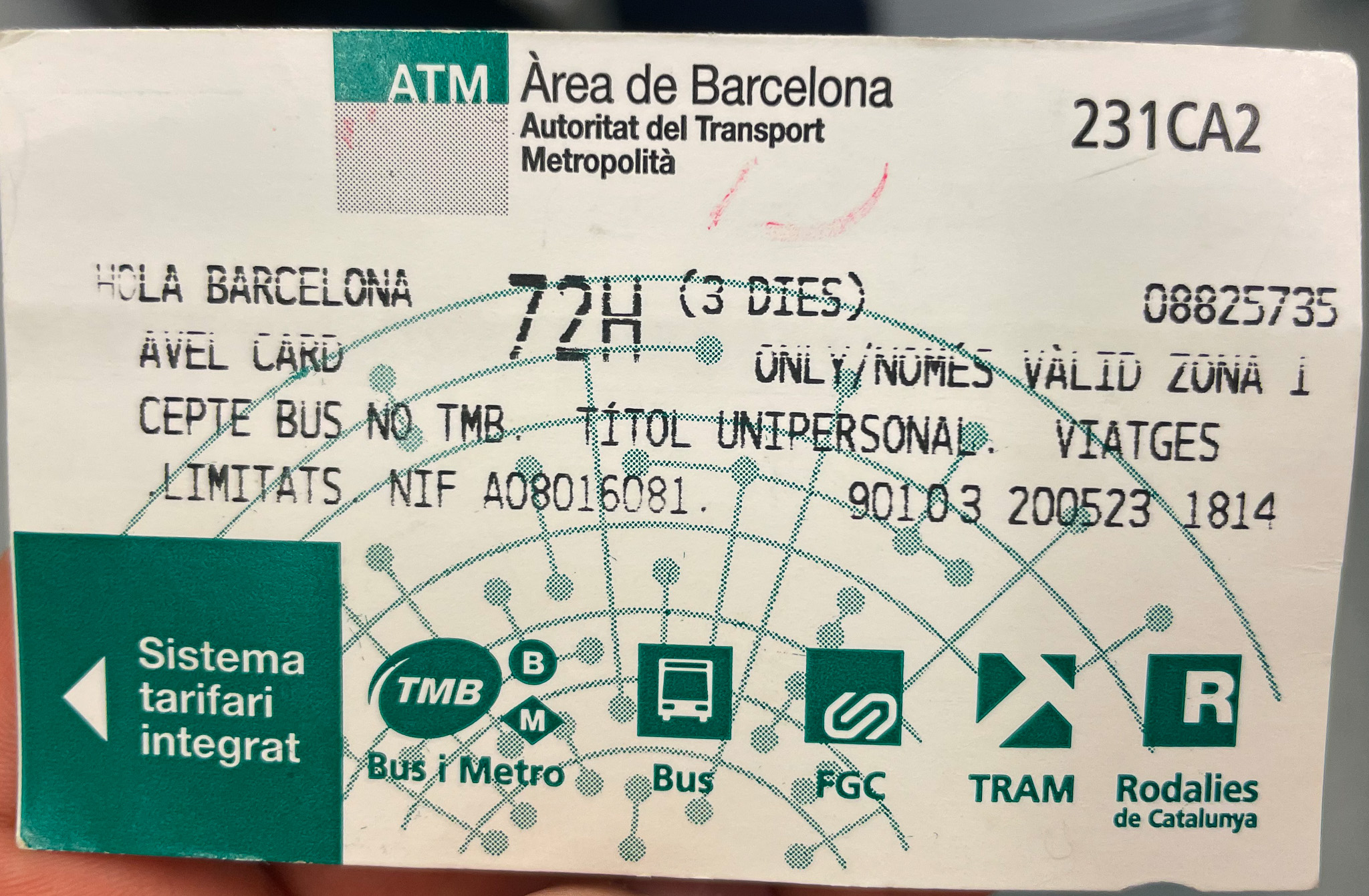 Biglietto plurigiornaliero metro Barcellona